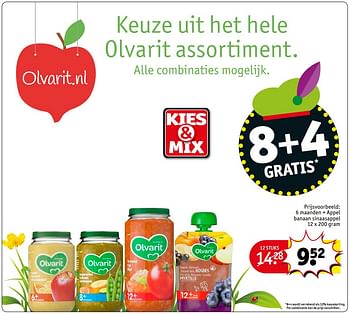 Aanbiedingen 6 maanden + appel banaan sinaasappel - Olvarit - Geldig van 28/11/2017 tot 10/12/2017 bij Kruidvat