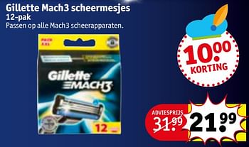 Aanbiedingen Gillette mach3 scheermesjes - Gillette - Geldig van 28/11/2017 tot 10/12/2017 bij Kruidvat