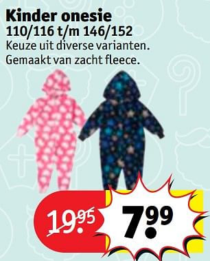 Aanbiedingen Kinder onesie - Huismerk - Kruidvat - Geldig van 28/11/2017 tot 10/12/2017 bij Kruidvat