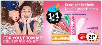 Aanbiedingen Lippenbalsem sparkle - Labello - Geldig van 28/11/2017 tot 10/12/2017 bij Kruidvat