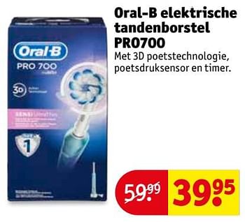 Aanbiedingen Oral-b elektrische tandenborstel pro700 - Oral-B - Geldig van 28/11/2017 tot 10/12/2017 bij Kruidvat