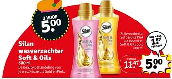 Aanbiedingen Soft + oils pink en soft + oils gold - Silan - Geldig van 28/11/2017 tot 10/12/2017 bij Kruidvat