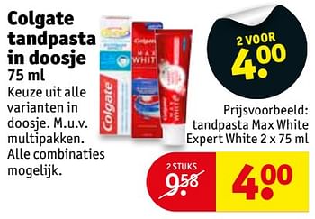 Aanbiedingen Tandpasta max white expert white - Colgate - Geldig van 28/11/2017 tot 10/12/2017 bij Kruidvat