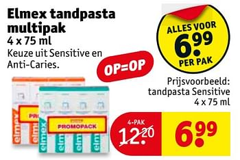 Aanbiedingen Tandpasta sensitive - Elmex - Geldig van 28/11/2017 tot 10/12/2017 bij Kruidvat