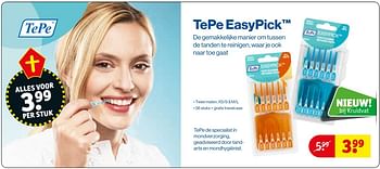 Aanbiedingen Tepe easypick - TePe EasyPick - Geldig van 28/11/2017 tot 10/12/2017 bij Kruidvat