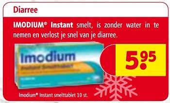 Aanbiedingen Diarree imodium instant smelt, is zonder water in te nemen en verlost je snel van je diarree - Imodium - Geldig van 28/11/2017 tot 10/12/2017 bij Kruidvat