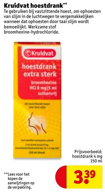 Aanbiedingen Hoestdrank - Huismerk - Kruidvat - Geldig van 28/11/2017 tot 10/12/2017 bij Kruidvat
