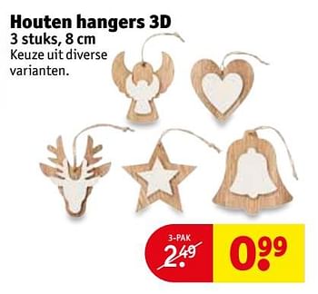 Aanbiedingen Houten hangers 3d - Huismerk - Kruidvat - Geldig van 28/11/2017 tot 10/12/2017 bij Kruidvat