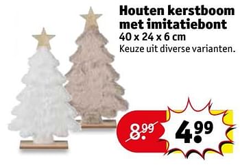 Aanbiedingen Houten kerstboom met imitatiebont - Huismerk - Kruidvat - Geldig van 28/11/2017 tot 10/12/2017 bij Kruidvat