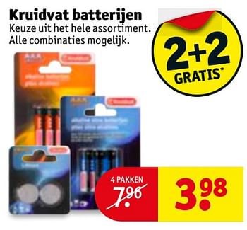 Aanbiedingen Kruidvat batterijen - Huismerk - Kruidvat - Geldig van 28/11/2017 tot 10/12/2017 bij Kruidvat
