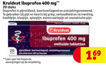 Aanbiedingen Kruidvat ibuprofen - Huismerk - Kruidvat - Geldig van 28/11/2017 tot 10/12/2017 bij Kruidvat