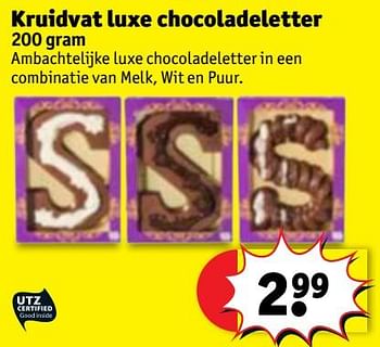 Aanbiedingen Kruidvat luxe chocoladeletter - Huismerk - Kruidvat - Geldig van 28/11/2017 tot 10/12/2017 bij Kruidvat
