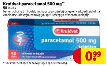 Aanbiedingen Kruidvat paracetamol - Huismerk - Kruidvat - Geldig van 28/11/2017 tot 10/12/2017 bij Kruidvat