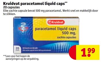 Aanbiedingen Kruidvat paracetamol liquid caps - Huismerk - Kruidvat - Geldig van 28/11/2017 tot 10/12/2017 bij Kruidvat
