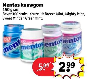 Aanbiedingen Mentos kauwgom - Mentos - Geldig van 28/11/2017 tot 10/12/2017 bij Kruidvat