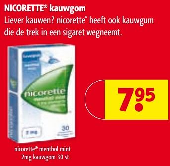 Aanbiedingen Nicorette kauwgom - Nicorette - Geldig van 28/11/2017 tot 10/12/2017 bij Kruidvat