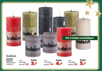 Aanbiedingen Bolsius rustieke kaarsen - Bolsius - Geldig van 30/11/2017 tot 24/12/2017 bij Marskramer