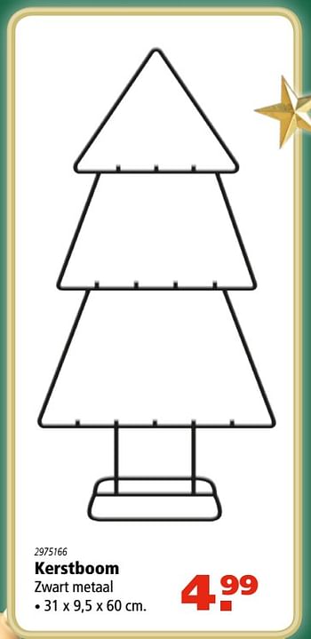 Aanbiedingen Kerstboom zwart metaal - Huismerk - Marskramer - Geldig van 30/11/2017 tot 24/12/2017 bij Marskramer