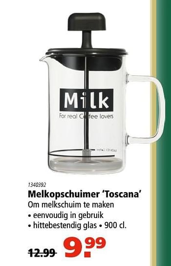 Aanbiedingen Melkopschuimer toscana - Huismerk - Marskramer - Geldig van 30/11/2017 tot 24/12/2017 bij Marskramer