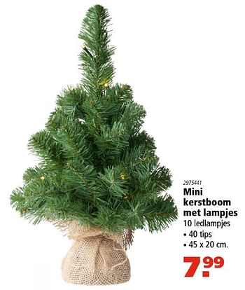 Aanbiedingen Mini kerstboom met lampjes - Huismerk - Marskramer - Geldig van 30/11/2017 tot 24/12/2017 bij Marskramer