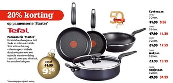 Aanbiedingen Tefal pannenserie starter koekenpan - Tefal - Geldig van 30/11/2017 tot 24/12/2017 bij Marskramer