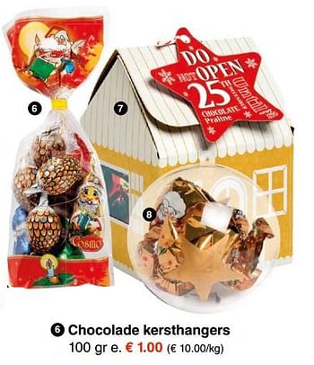 Aanbiedingen Chocolade kersthangers - Huismerk - Wibra - Geldig van 04/12/2017 tot 16/12/2017 bij Wibra