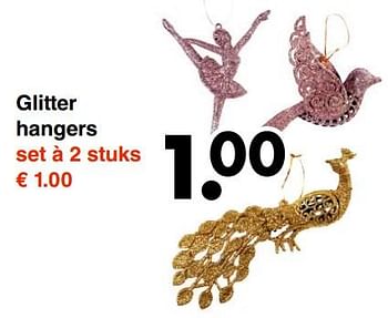 Aanbiedingen Glitter hangers - Huismerk - Wibra - Geldig van 04/12/2017 tot 16/12/2017 bij Wibra