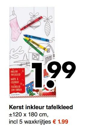 Aanbiedingen Kerst inkleur tafelkleed - Huismerk - Wibra - Geldig van 04/12/2017 tot 16/12/2017 bij Wibra