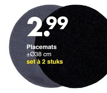 Aanbiedingen Placemats - Huismerk - Wibra - Geldig van 04/12/2017 tot 16/12/2017 bij Wibra