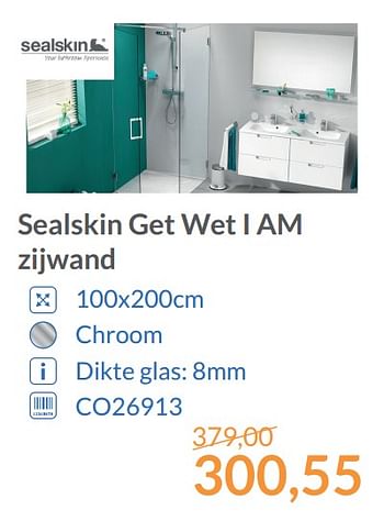 Aanbiedingen Sealskin get wet i am zijwand - Sealskin - Geldig van 01/12/2017 tot 31/12/2017 bij Sanitairwinkel