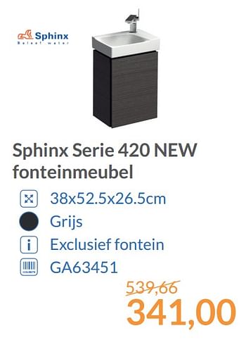 Aanbiedingen Sphinx serie 420 new fonteinmeubel - Sphinx - Geldig van 01/12/2017 tot 31/12/2017 bij Sanitairwinkel