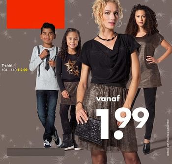 Aanbiedingen T-shirt - Huismerk - Wibra - Geldig van 04/12/2017 tot 16/12/2017 bij Wibra