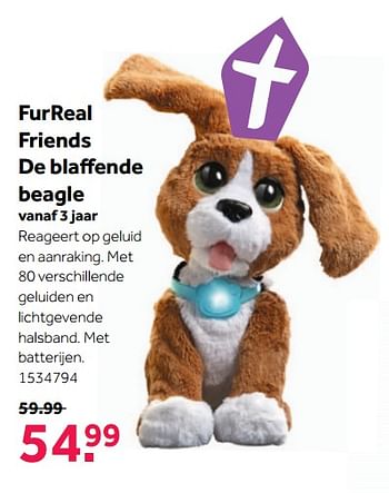 Aanbiedingen Furreal friends de blaffende beagle - FurReal Friends - Geldig van 27/11/2017 tot 10/12/2017 bij Intertoys