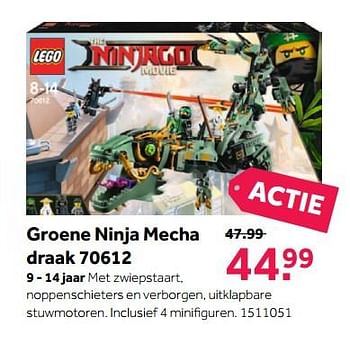 Aanbiedingen Groene ninja mecha draak 70612 - Lego - Geldig van 27/11/2017 tot 10/12/2017 bij Intertoys