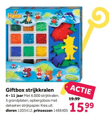 Aanbiedingen Hama giftbox strijkkralen dieren of prinsessen - Hama - Geldig van 27/11/2017 tot 10/12/2017 bij Intertoys