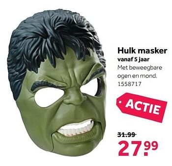 Aanbiedingen Hulk masker - Hasbro - Geldig van 27/11/2017 tot 10/12/2017 bij Intertoys