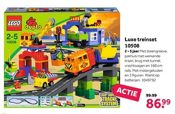 Aanbiedingen Lego luxe treinset 10508 - Lego - Geldig van 27/11/2017 tot 10/12/2017 bij Intertoys