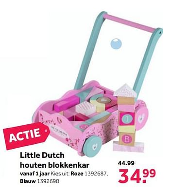 Aanbiedingen Little dutch houten blokkenkar - Little Dutch - Geldig van 27/11/2017 tot 10/12/2017 bij Intertoys