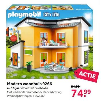 Aanbiedingen Modern woonhuis 9266 - Playmobil - Geldig van 27/11/2017 tot 10/12/2017 bij Intertoys