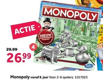 Aanbiedingen Monopoly - Hasbro - Geldig van 27/11/2017 tot 10/12/2017 bij Intertoys