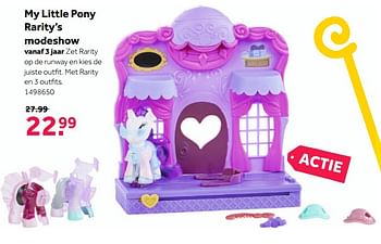 Aanbiedingen My little pony rarity`s modeshow - My Little Pony - Geldig van 27/11/2017 tot 10/12/2017 bij Intertoys