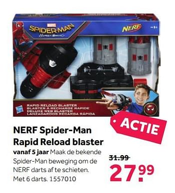 Aanbiedingen Nerf spider-man rapid reload blaster - Nerf - Geldig van 27/11/2017 tot 10/12/2017 bij Intertoys
