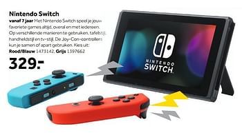 Aanbiedingen Nintendo switch rood-blauw of grijs - Nintendo - Geldig van 27/11/2017 tot 10/12/2017 bij Intertoys