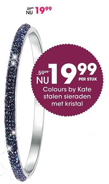 Aanbiedingen Colours by kate stalen sieraden met kristal - Colours by Kate - Geldig van 05/12/2017 tot 31/12/2017 bij Lucardi