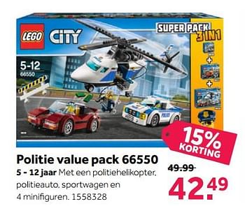 Aanbiedingen Politie value pack 66550 - Lego - Geldig van 27/11/2017 tot 10/12/2017 bij Intertoys