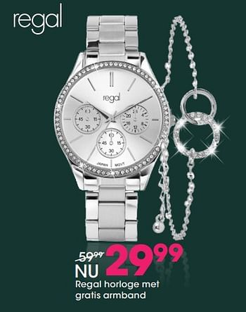 Aanbiedingen Regal horloge met gratis armband - Regal - Geldig van 05/12/2017 tot 31/12/2017 bij Lucardi