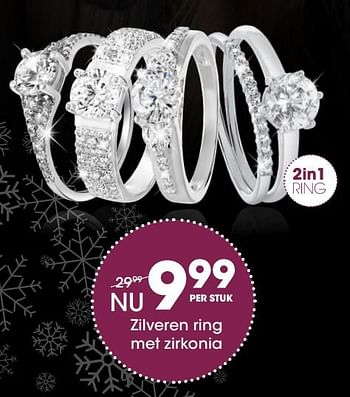 Aanbiedingen Zilveren ring met zirkonia - Huismerk - Lucardi - Geldig van 05/12/2017 tot 31/12/2017 bij Lucardi