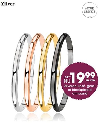 Aanbiedingen Zilveren, rosé, goldof blackplated armband - More Stories - Geldig van 05/12/2017 tot 31/12/2017 bij Lucardi