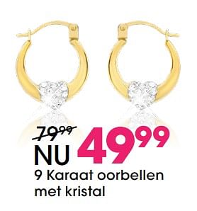 Aanbiedingen 9 karaat oorbellen met kristal - Huismerk - Lucardi - Geldig van 05/12/2017 tot 31/12/2017 bij Lucardi