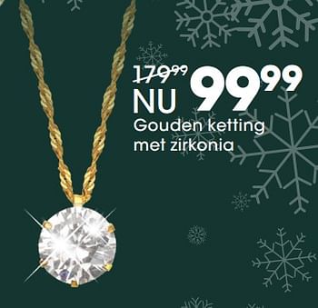 Aanbiedingen Gouden ketting met zirkonia - Huismerk - Lucardi - Geldig van 05/12/2017 tot 31/12/2017 bij Lucardi